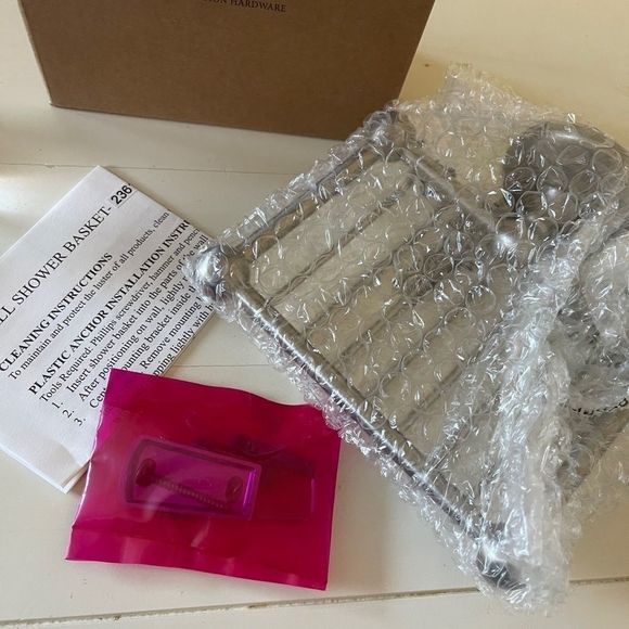 Restoration Hardware Shower Basket Soap holder new satin nickel - Picture 4 of 4